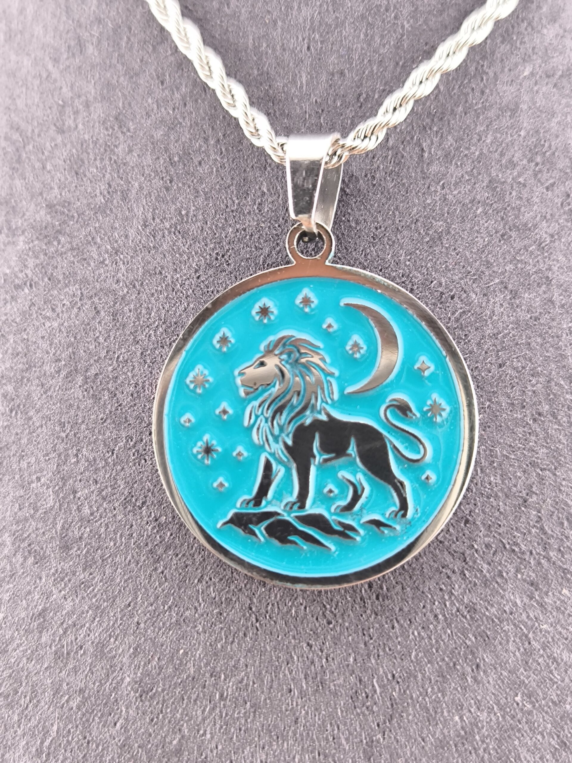 Leo zodiac necklace -turquoise - Imagen 5