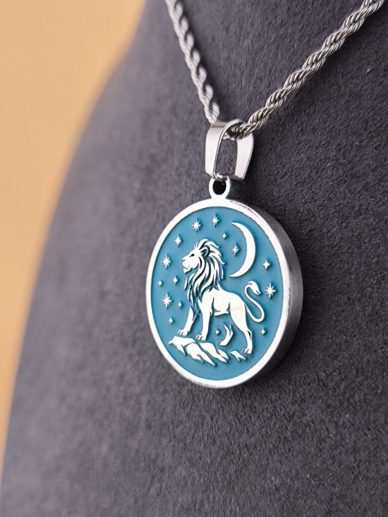 Leo zodiac necklace -turquoise - Imagen 6