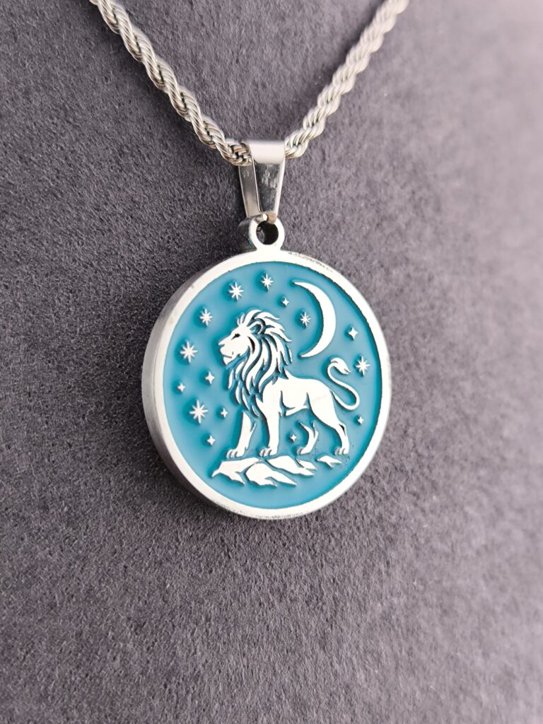 Leo zodiac necklace -turquoise - Imagen 3