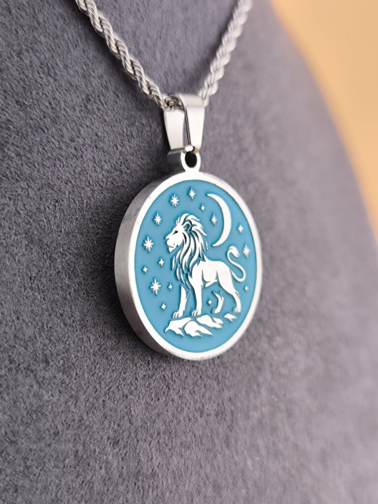 Leo zodiac necklace -turquoise - Imagen 4