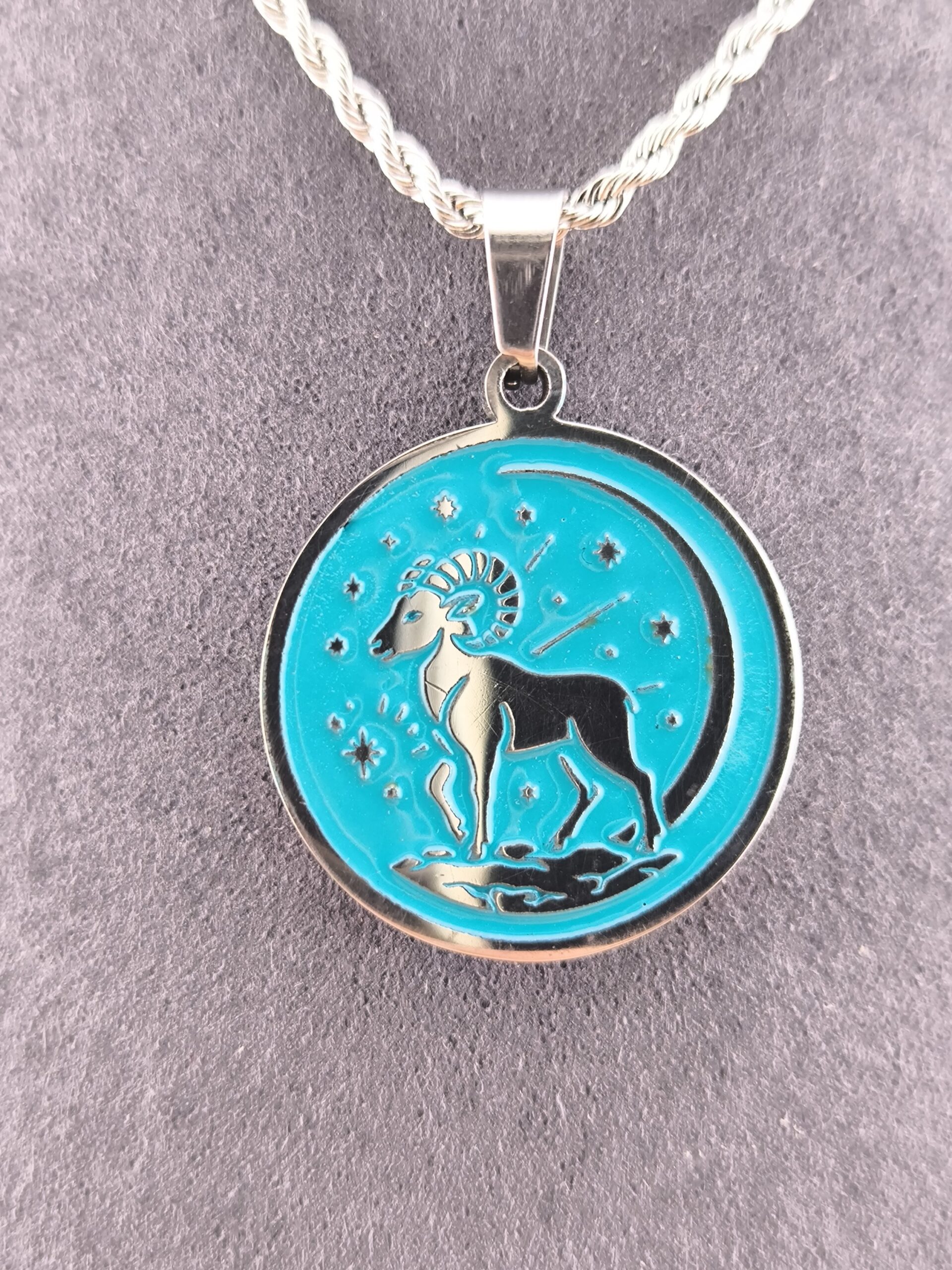 Aries zodiac necklace - turquoise - Obrázok 2