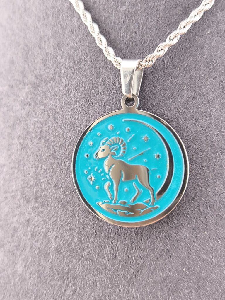 Aries zodiac necklace - turquoise - Obrázok 7