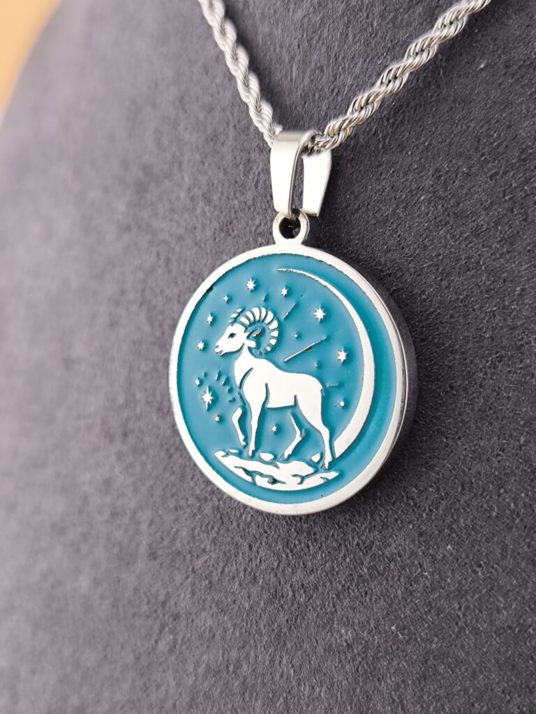 Aries zodiac necklace - turquoise - Obrázok 6