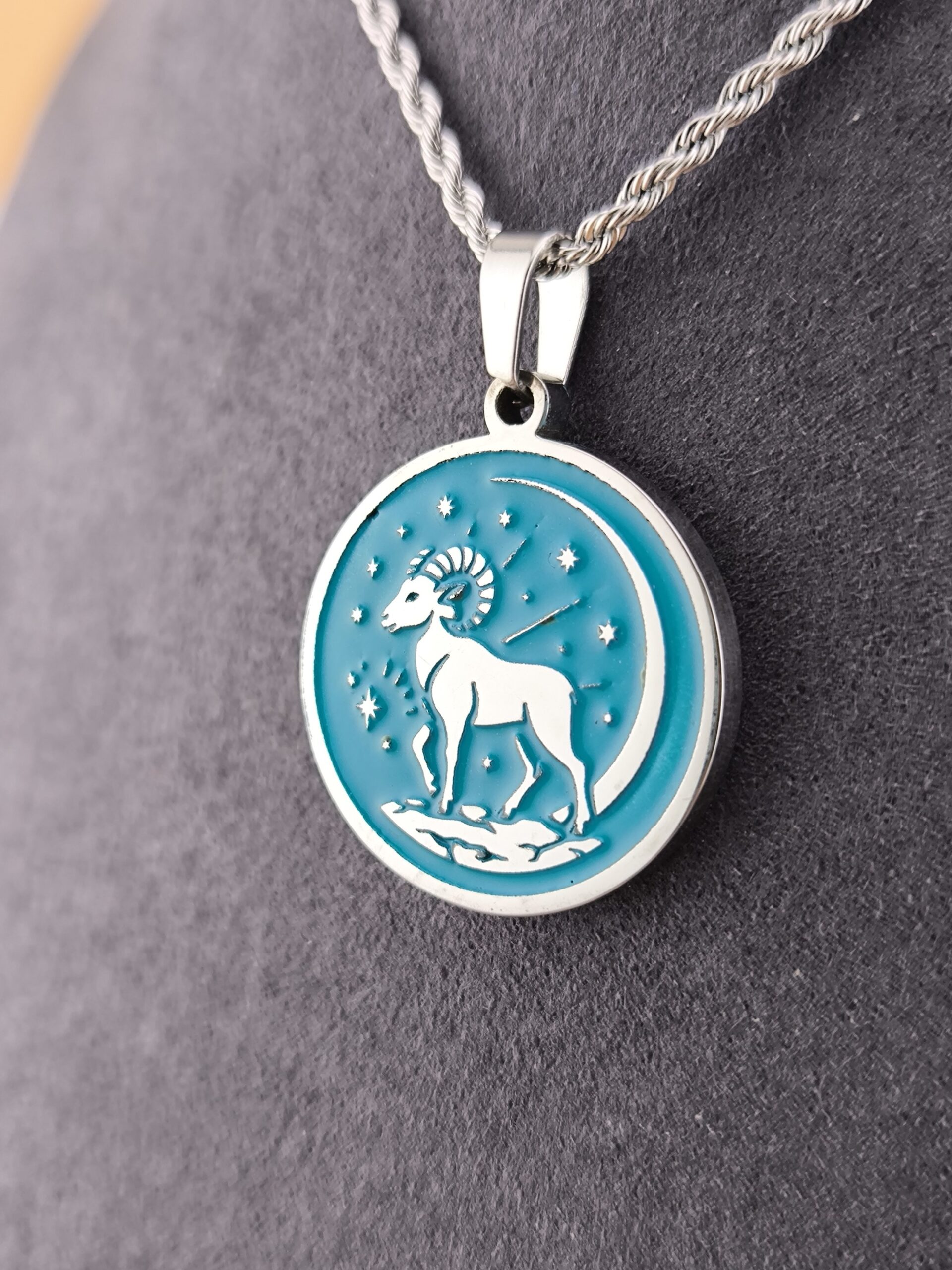 Aries zodiac necklace - turquoise - Obrázok 6