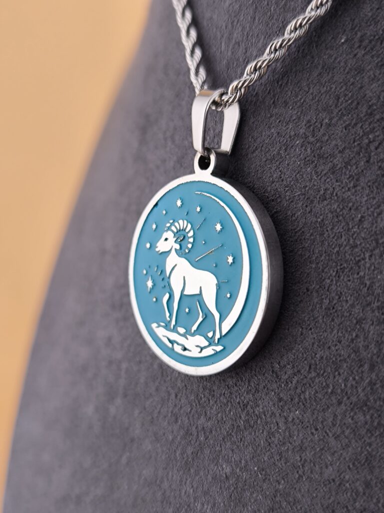 Aries zodiac necklace - turquoise - Obrázok 4