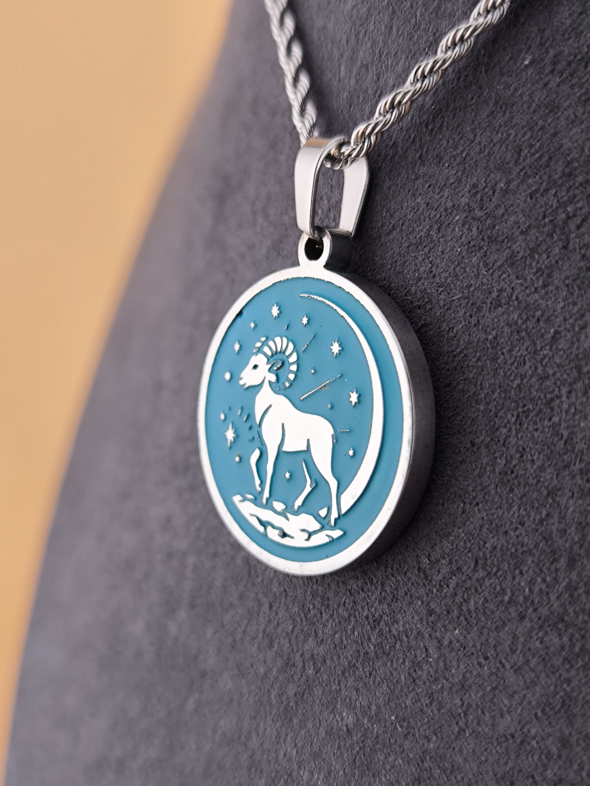 Aries zodiac necklace - turquoise - Obrázok 4