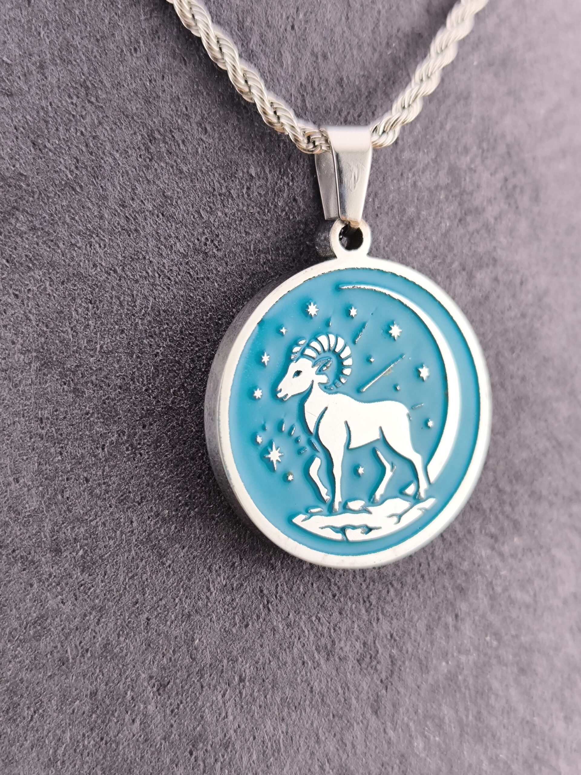 Aries zodiac necklace - turquoise - Obrázok 3