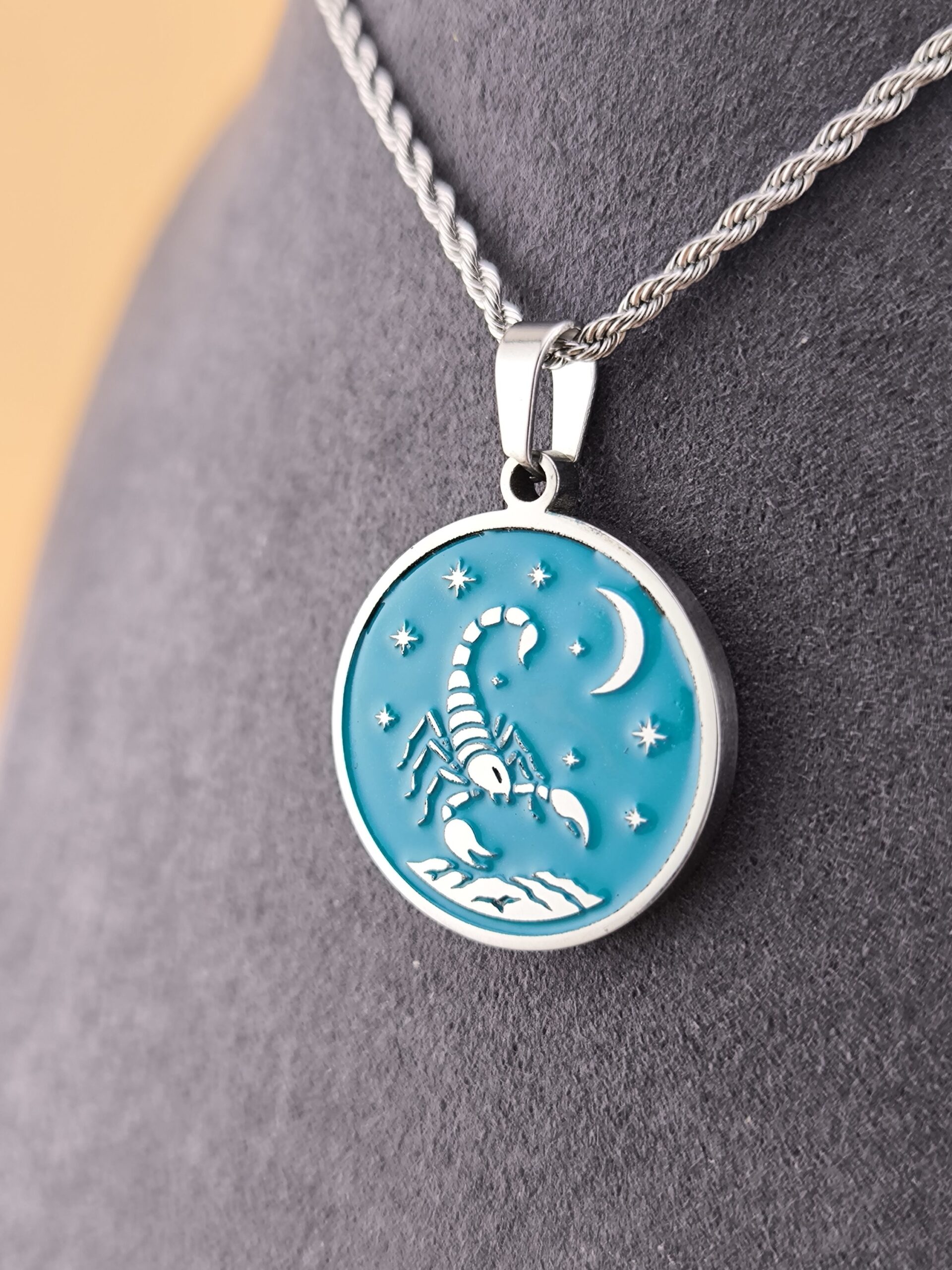Scorpio zodiac necklace -turquoise
