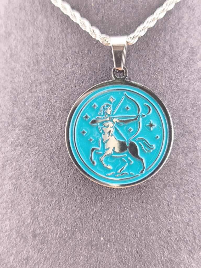 Sagittarius zodiac necklace – turquoise - Image 7