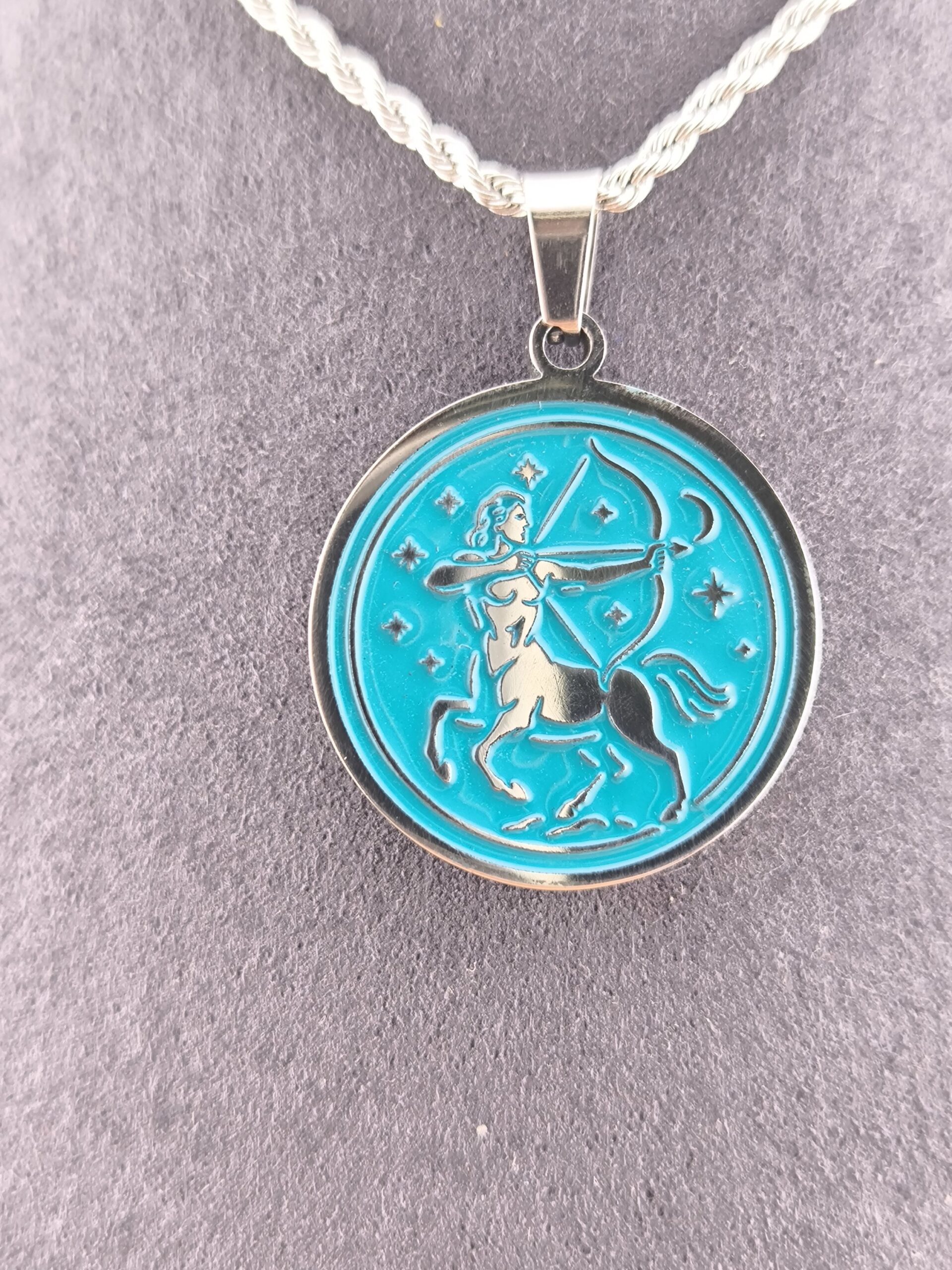 Sagittarius zodiac necklace – turquoise - Image 7