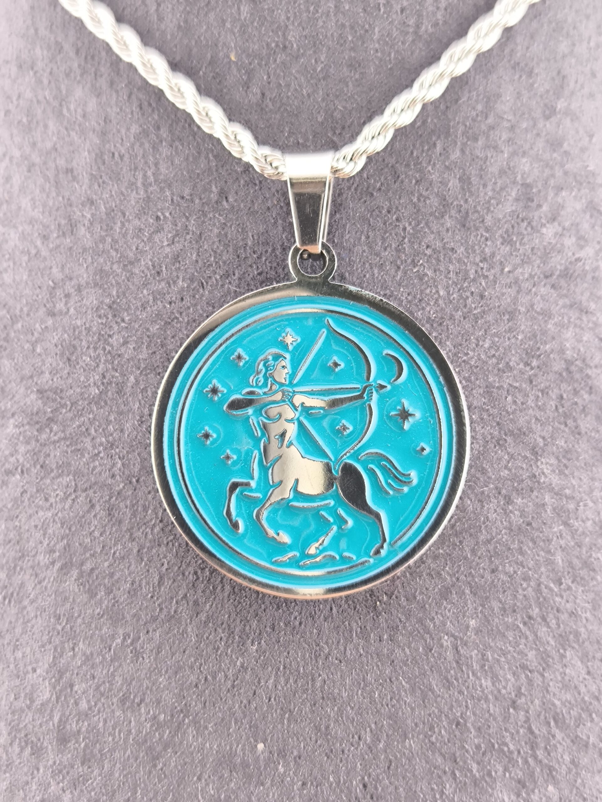 Sagittarius zodiac necklace – turquoise