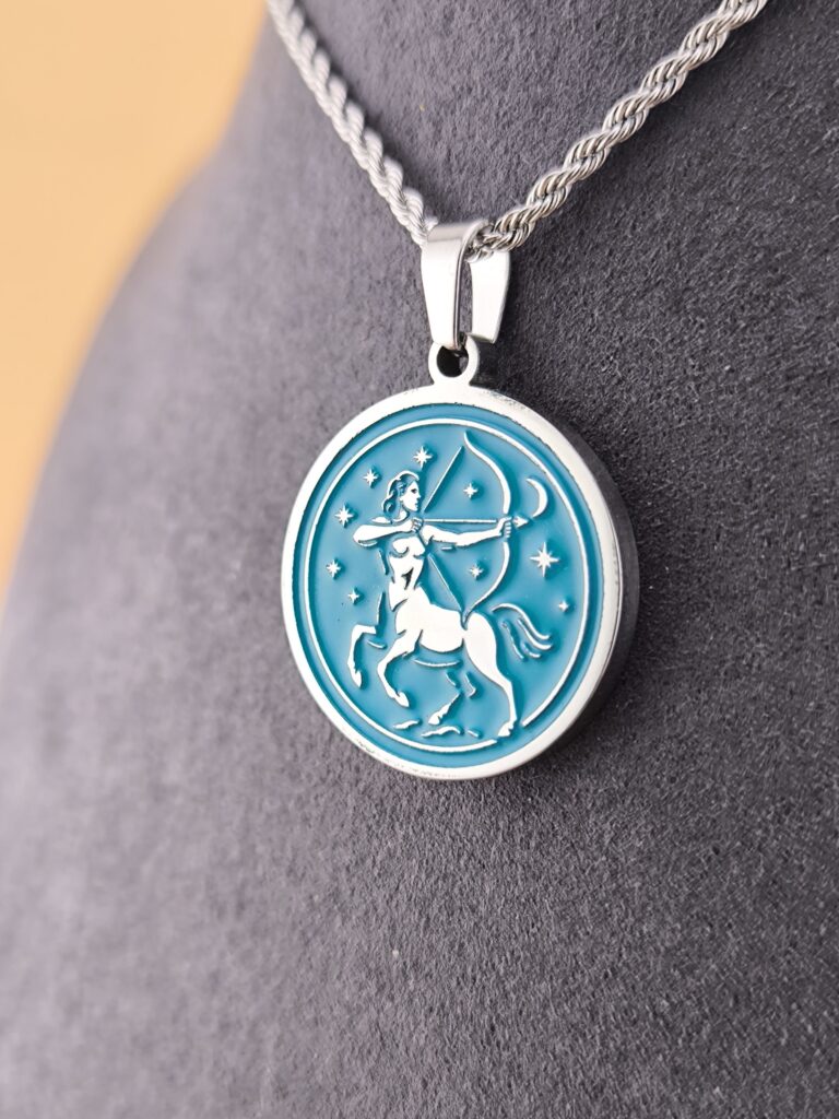 Sagittarius zodiac necklace – turquoise - Image 8