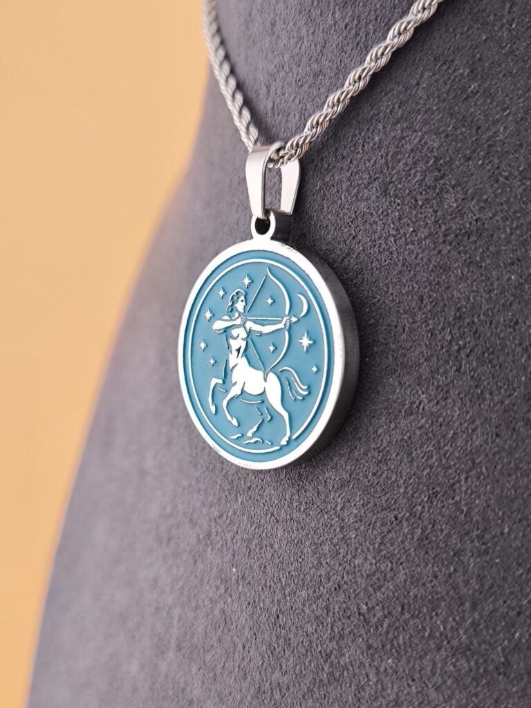 Sagittarius zodiac necklace – turquoise - Image 6